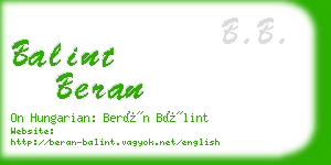 balint beran business card